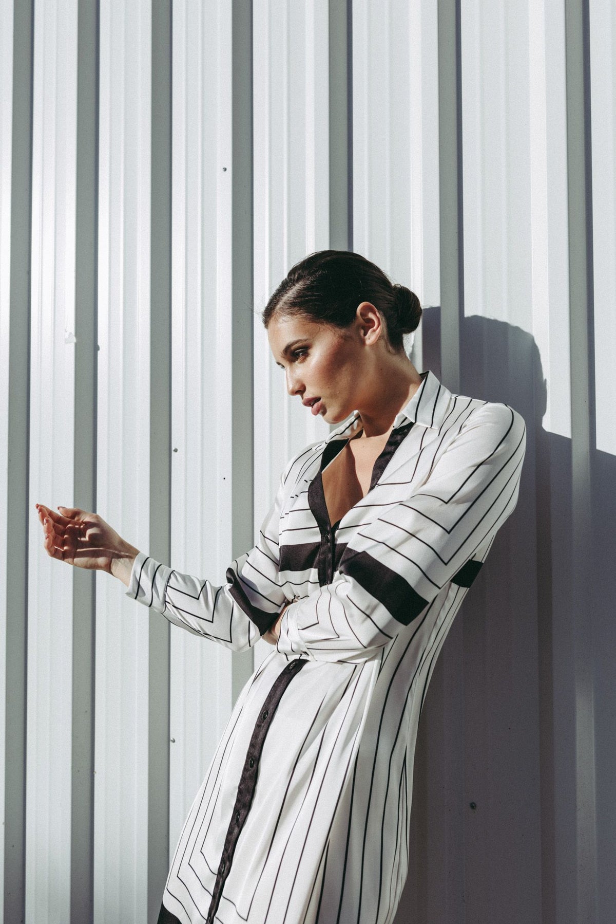 Vestido camiseiro riscas, fotografia 7 de 7