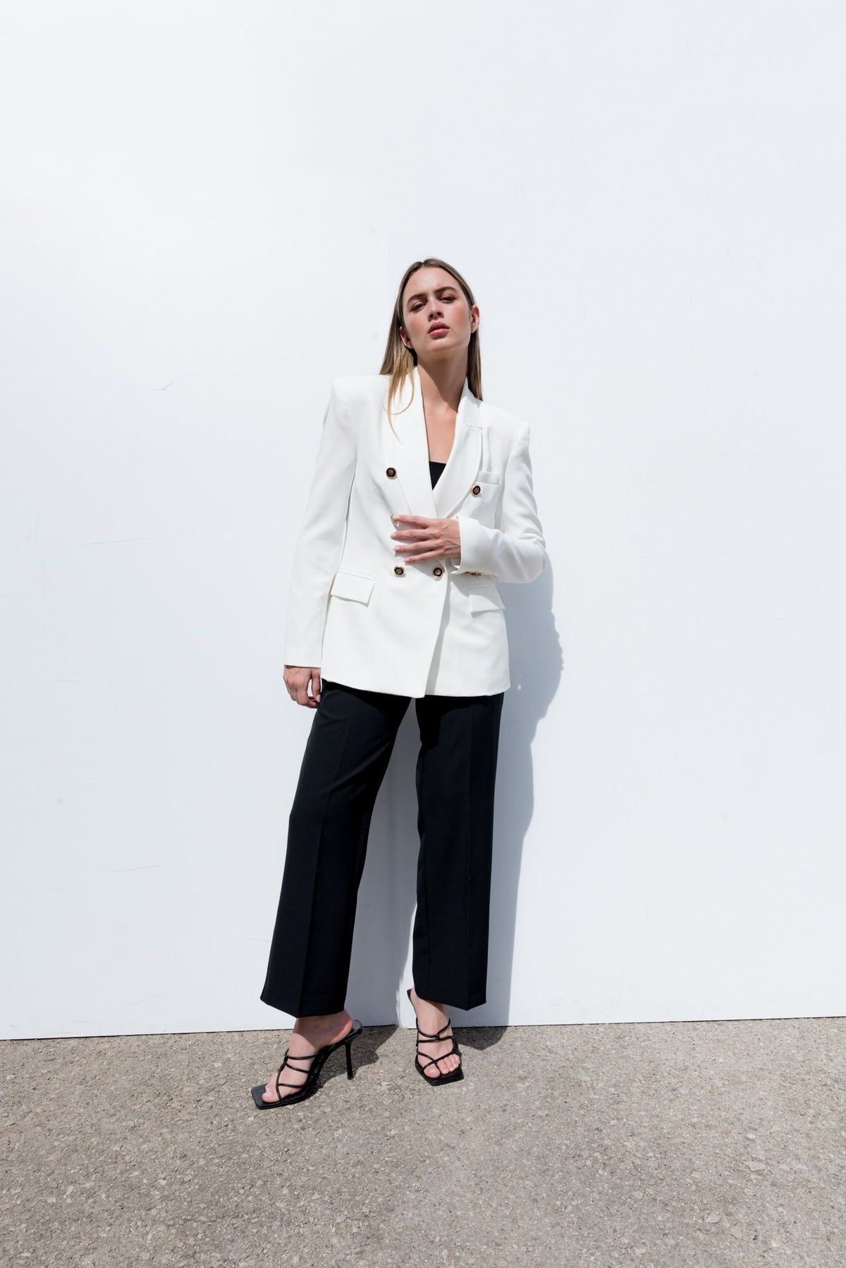 Blazer entalhado cruzado