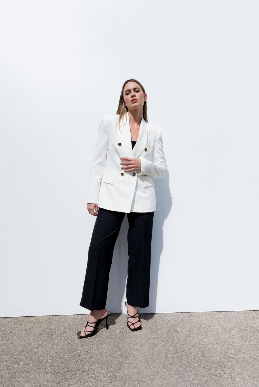 Blazer entalhado cruzado