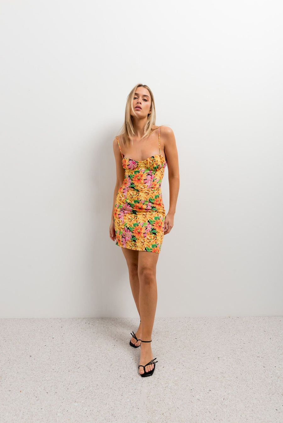 Vestido estampado corselete