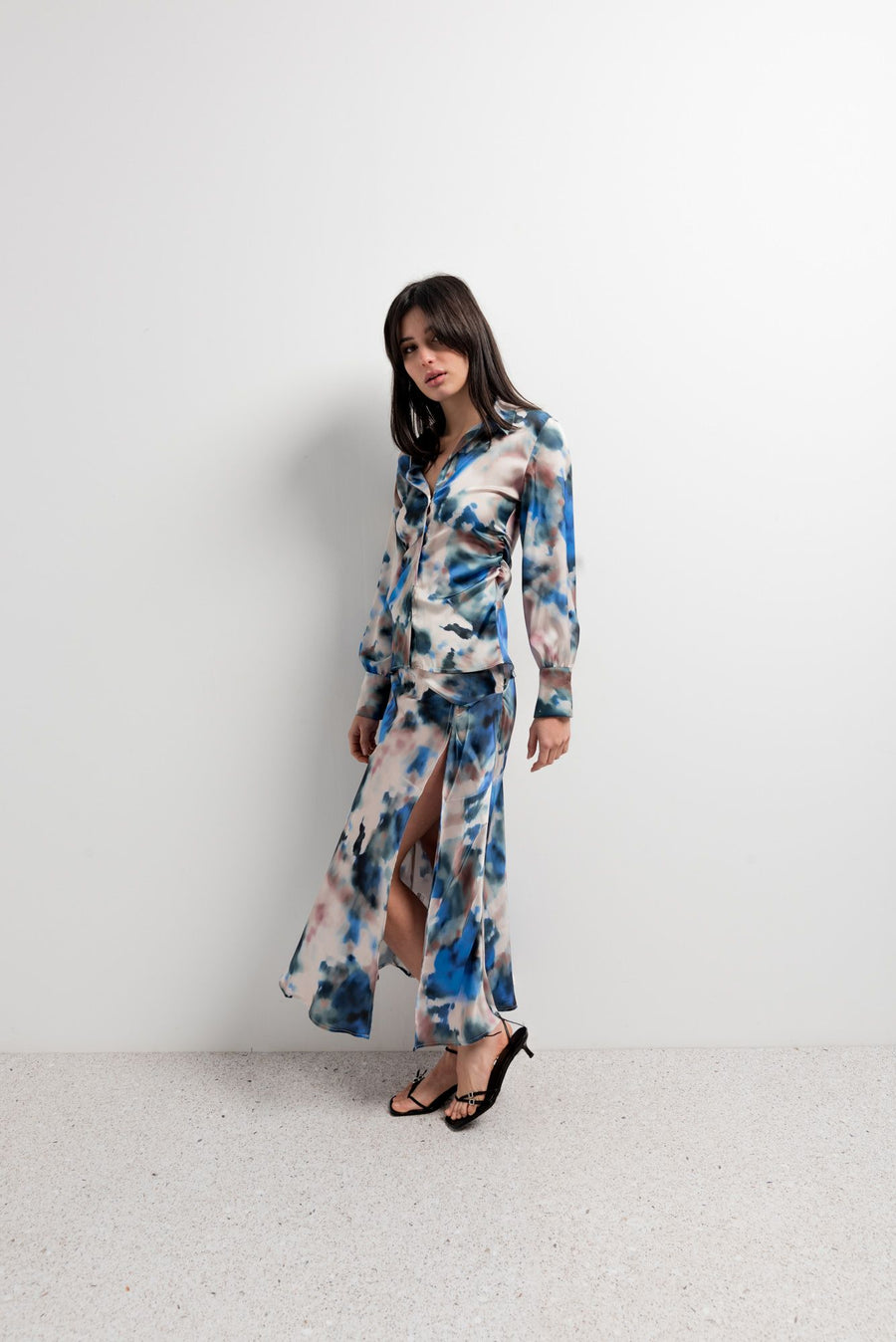 Saia midi estampada
