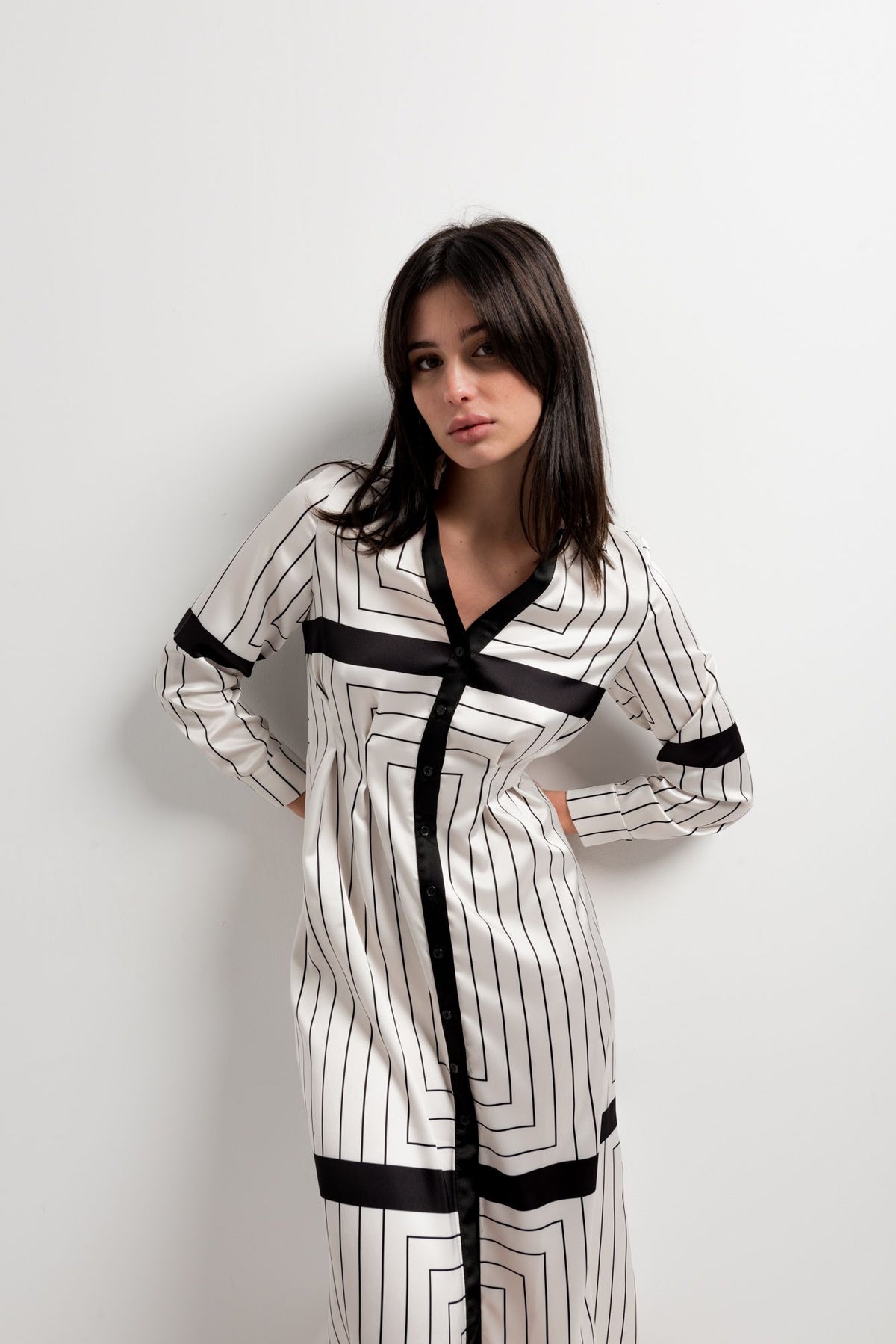 Vestido camiseiro riscas, fotografia 6 de 7