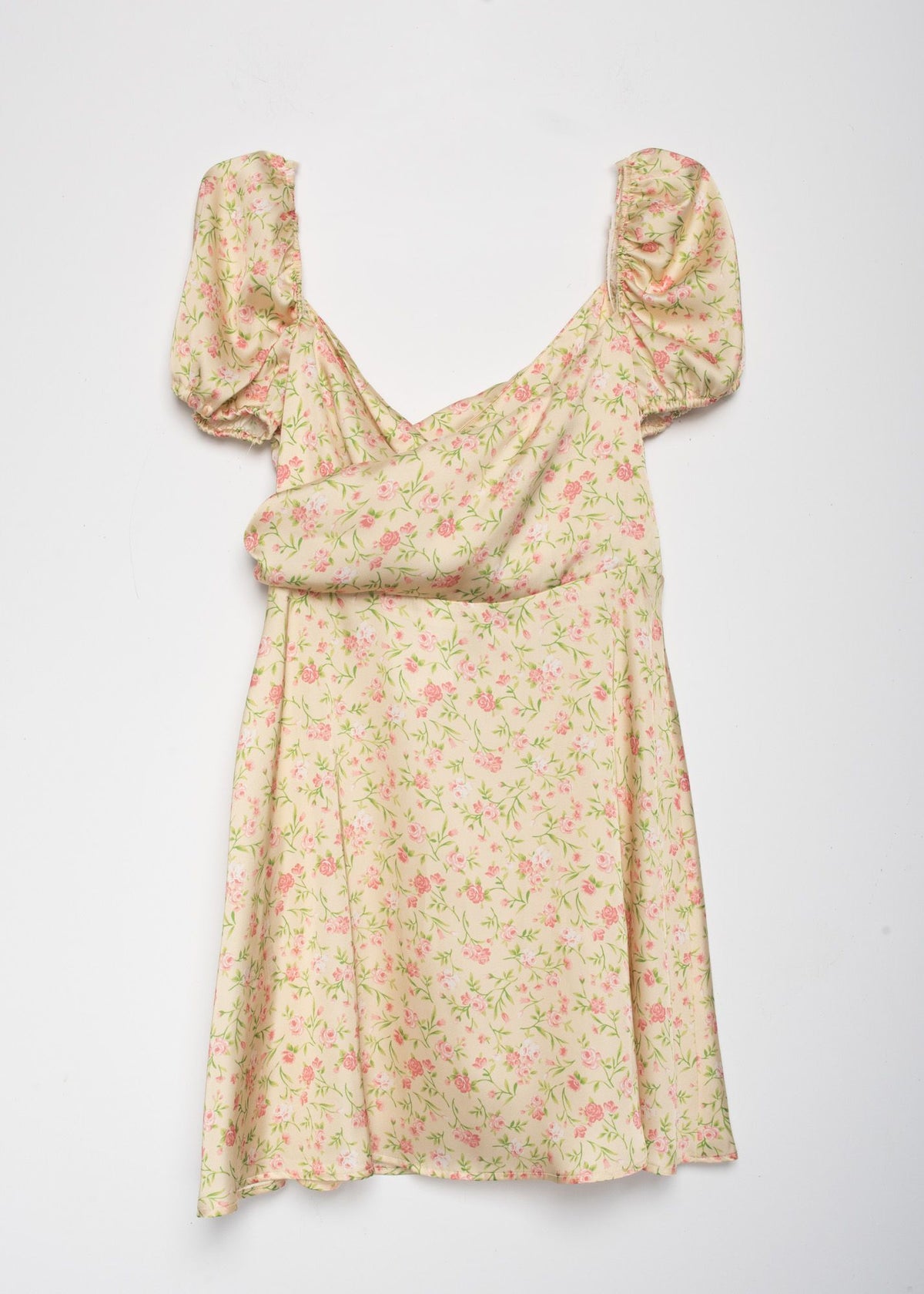 Vestido cruzado flores amarelo, fotografia 4 de 5