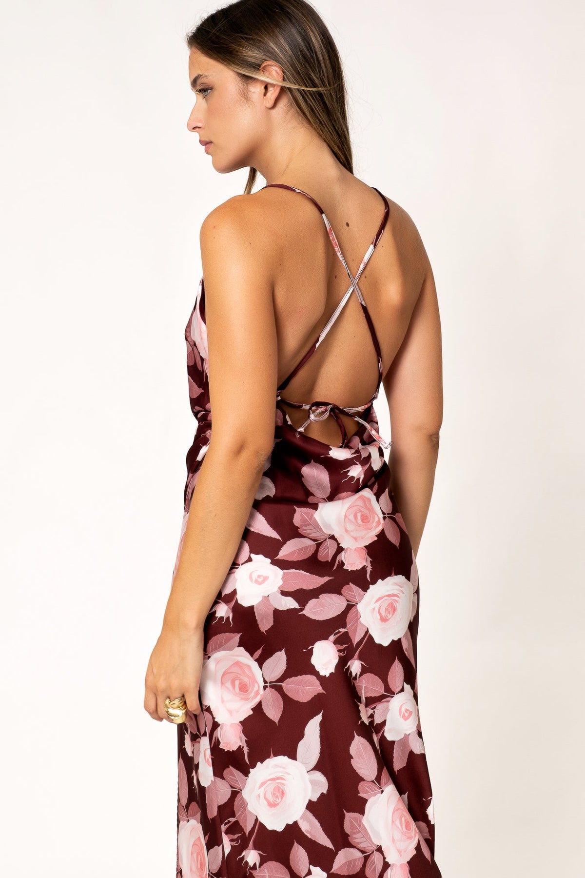 Vestido acetinado estampado, fotografia 4 de 11