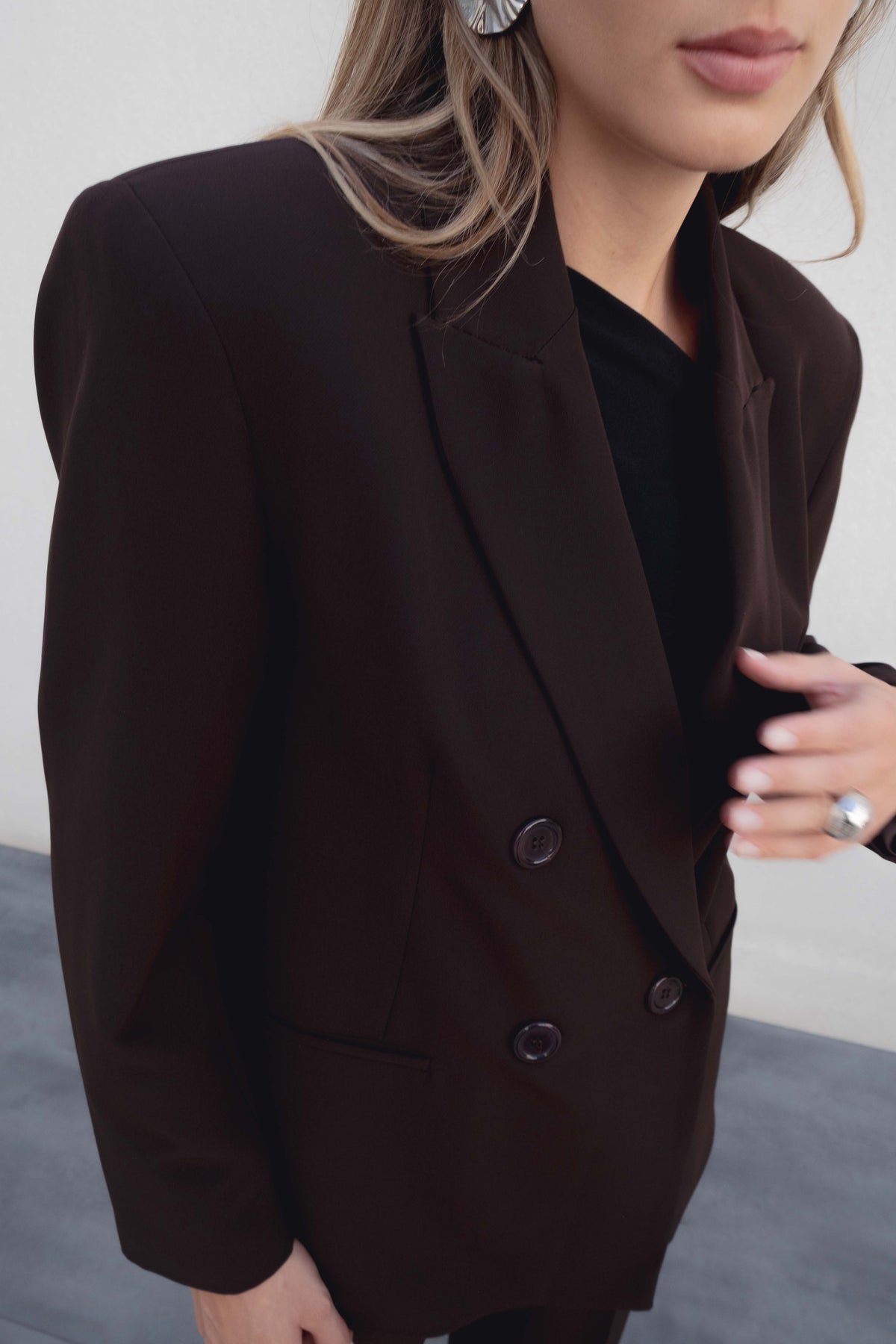 Blazer cruzado oversize, fotografia 1 de 5