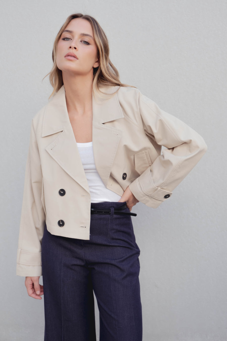 Gabardina cropped