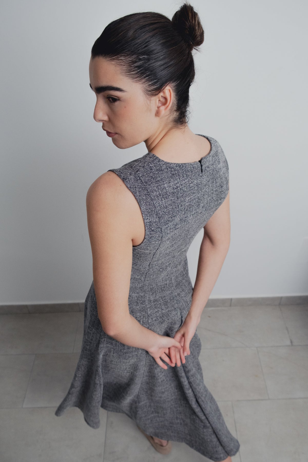 Vestido midi textura, fotografia 5 de 6