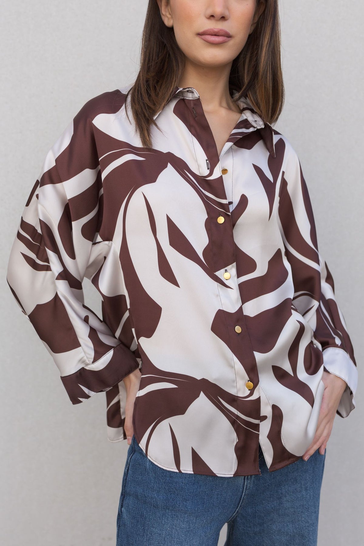 Blusa acetinada estampada, fotografia 6 de 6