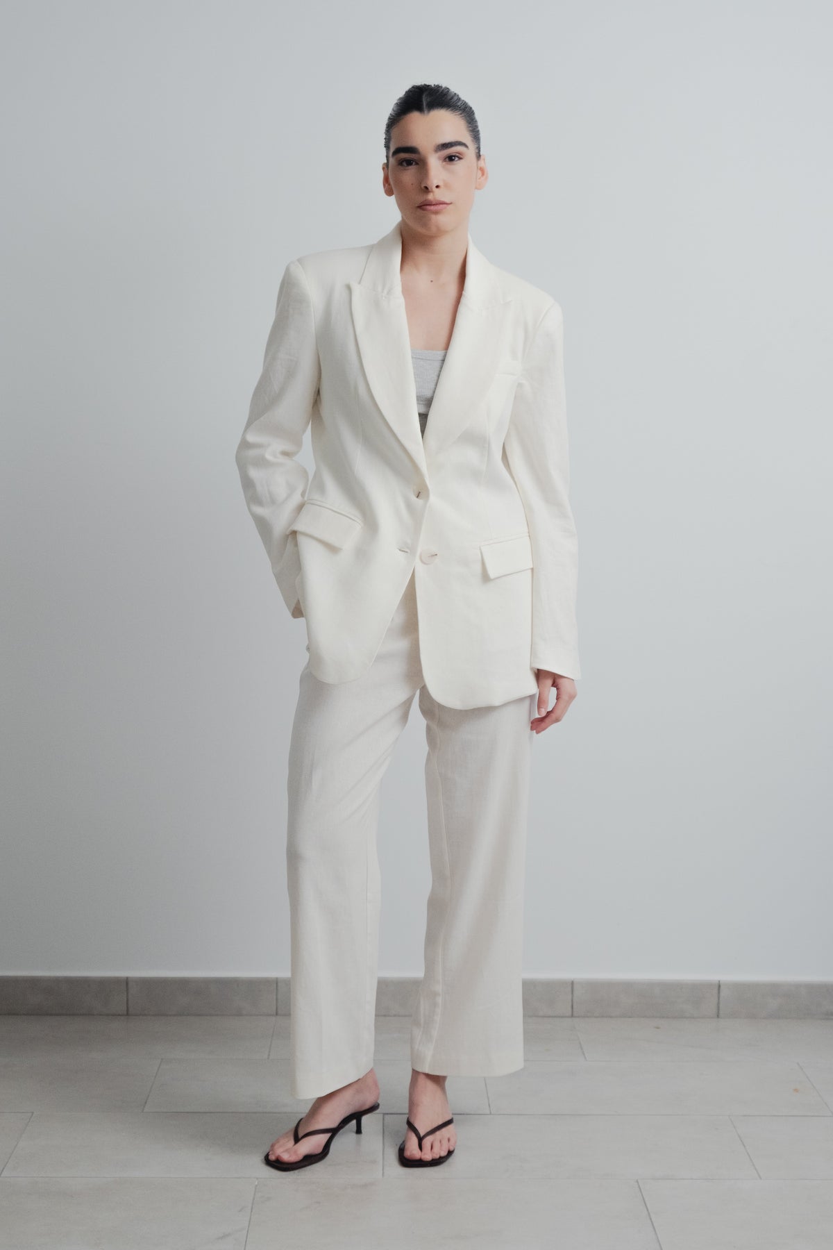 Blazer linho cru