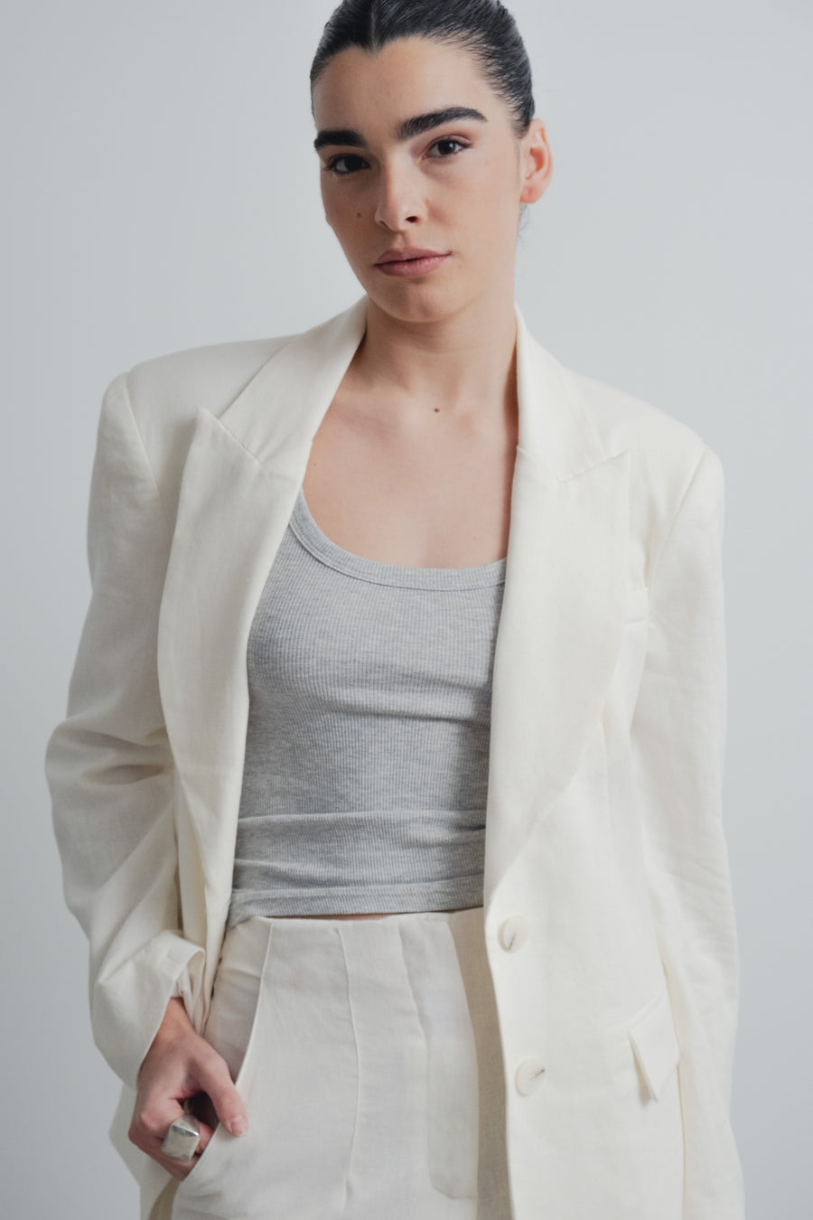 Blazer linho cru