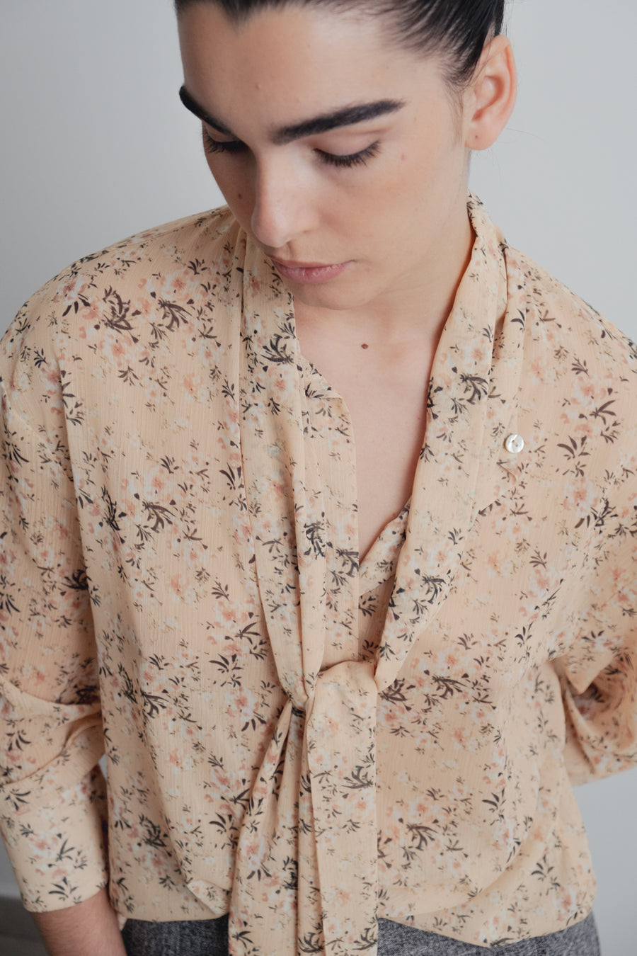 Camisa estampada laçada