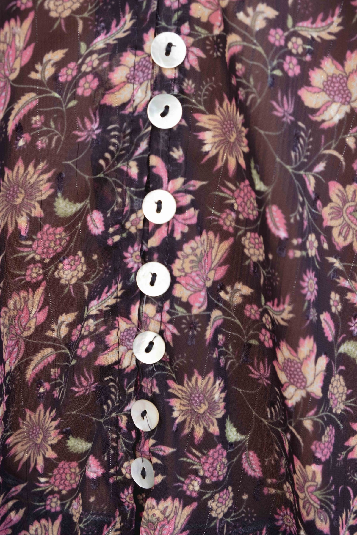 Blusa semitransparente estampada, fotografia 5 de 5