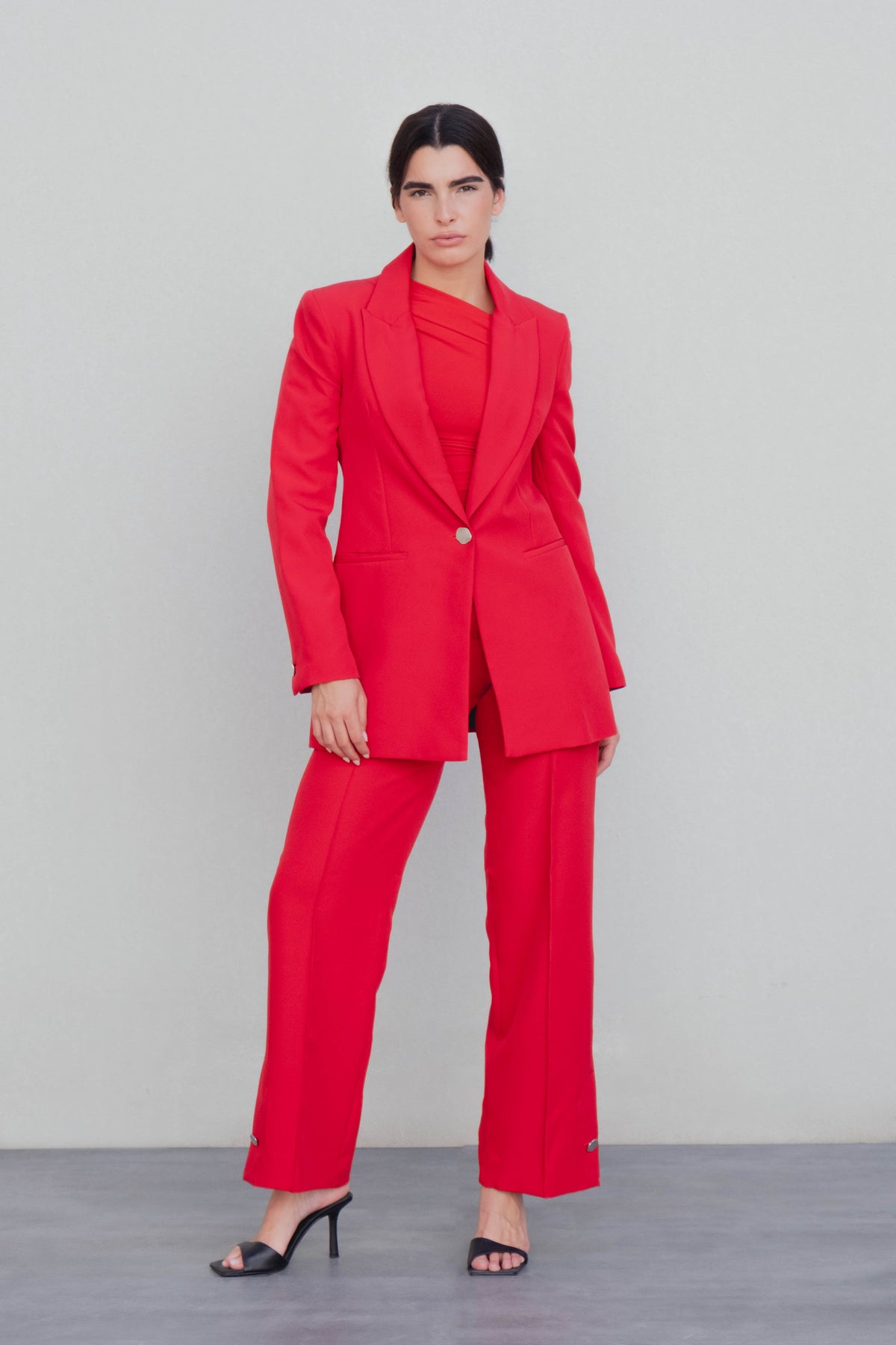 Blazer botão prateado