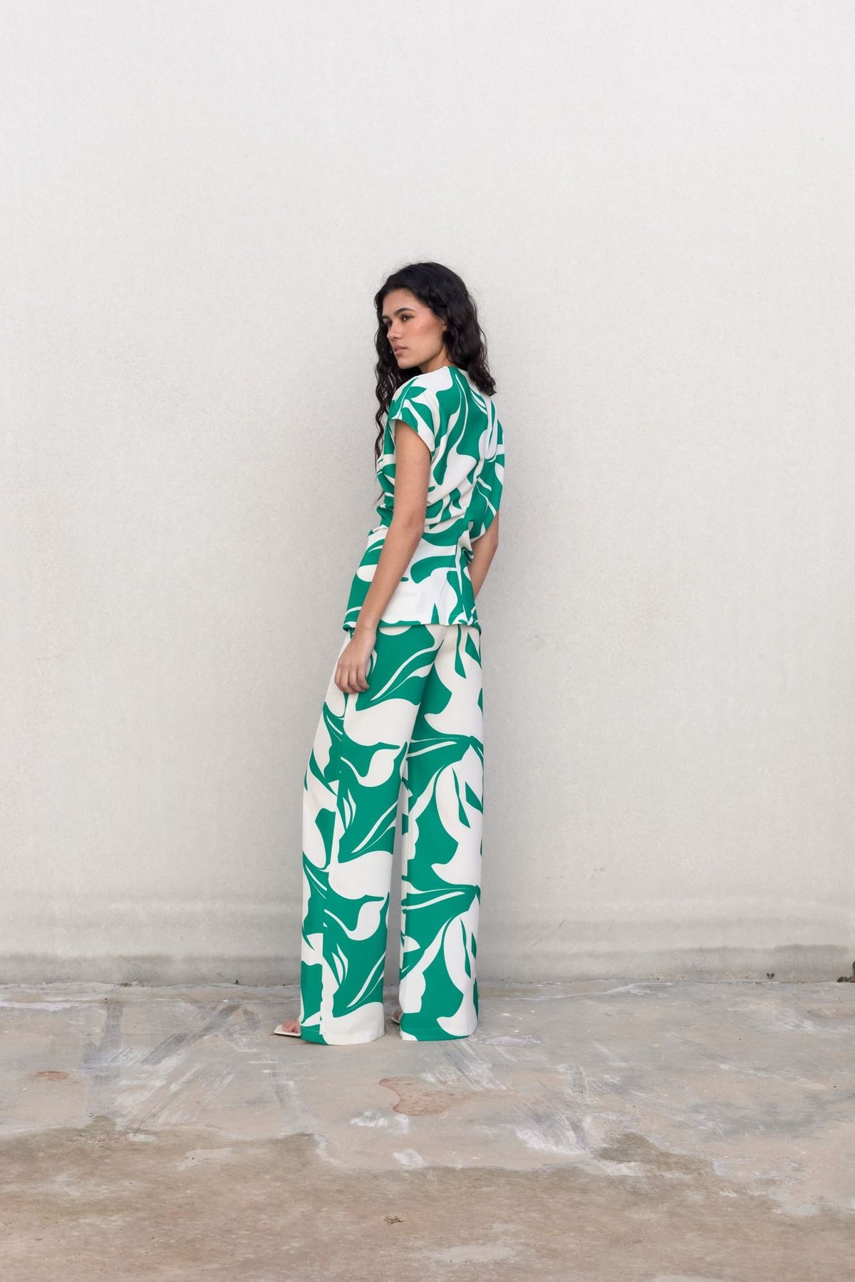 Blusa franzida estampada
